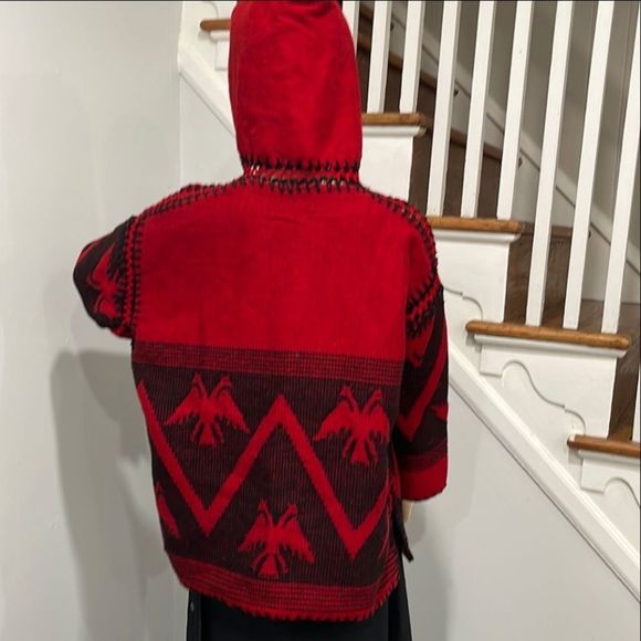Hooded Tribal Boho Poncho Cardigan - Picture 13 of 17